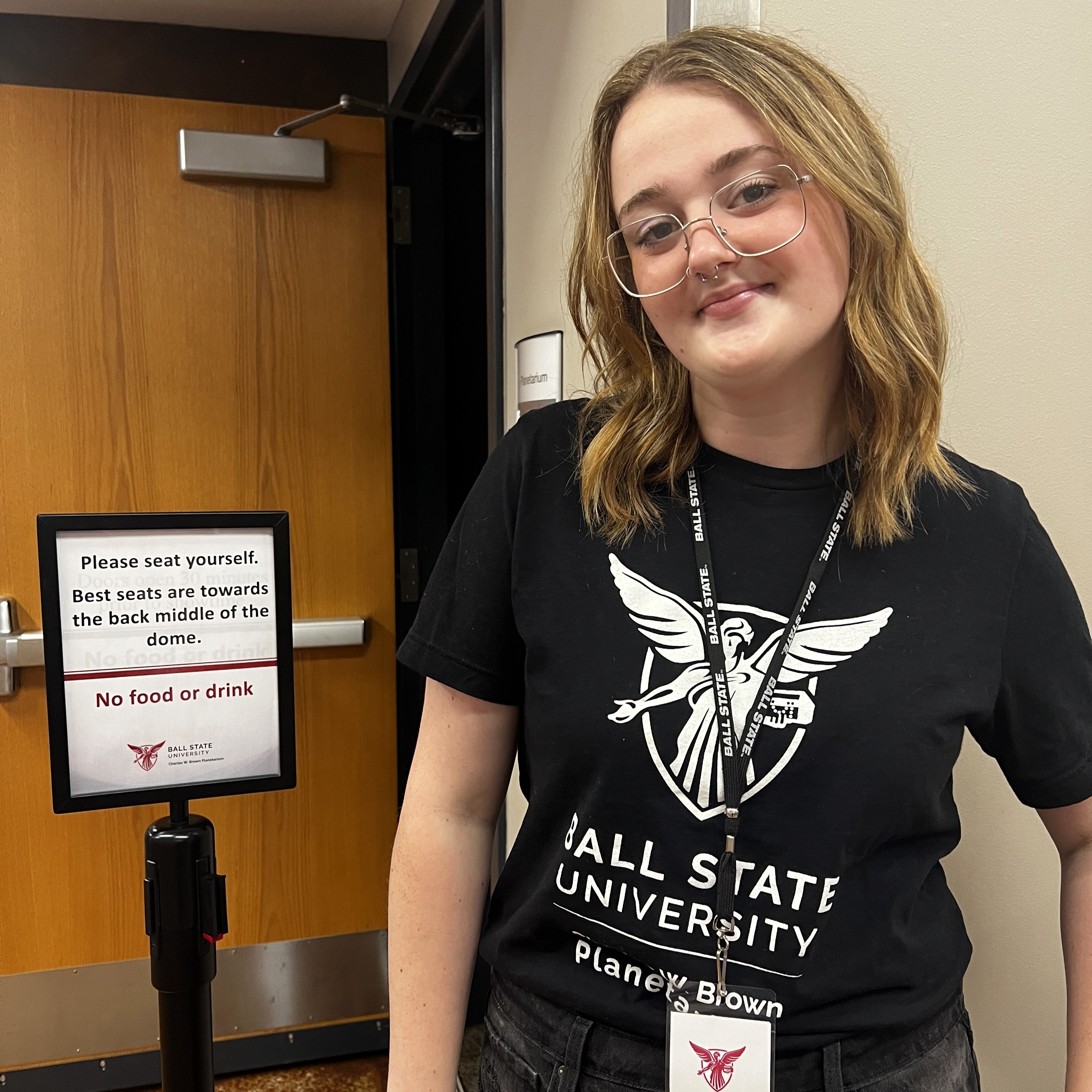 Angie with projector